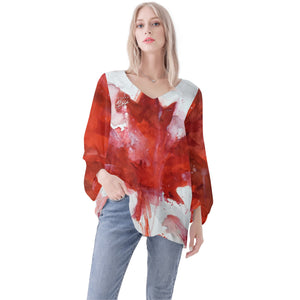 Canadian Flag Long Sleeve Blouse