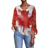 Canadian Flag Long Sleeve Blouse