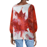 Canadian Flag Long Sleeve Blouse