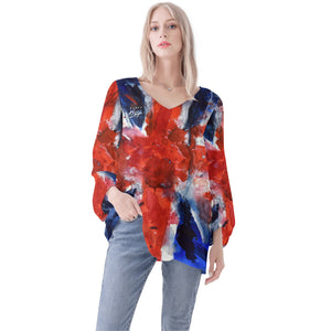 Union Jack Flag Long Sleeve Blouse