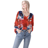 Union Jack Flag Long Sleeve Blouse