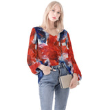 Union Jack Flag Long Sleeve Blouse