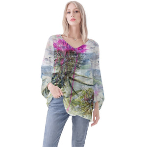 Scottish Thistle Long Sleeve Blouse