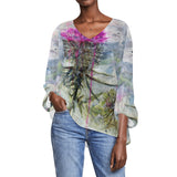Scottish Thistle Long Sleeve Blouse