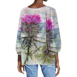 Scottish Thistle Long Sleeve Blouse