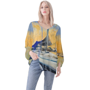 Sailboat Long Sleeve Blouse