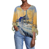 Sailboat Long Sleeve Blouse