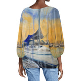 Sailboat Long Sleeve Blouse
