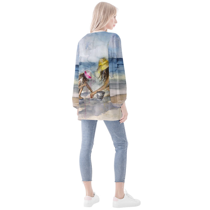Sea Shelling Long Sleeve Blouse