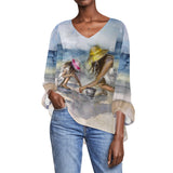 Sea Shelling Long Sleeve Blouse