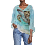 Sea Turtle Long Sleeve Blouse
