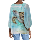 Sea Turtle Long Sleeve Blouse
