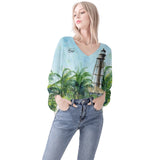 Sanibel Island Lighthouse Beach Long Sleeve Blouse