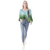 Sanibel Island Lighthouse Beach Long Sleeve Blouse