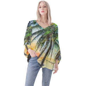 Sunset Palms Long Sleeve Blouse