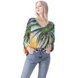 Sunset Palms Long Sleeve Blouse