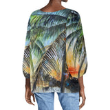 Sunset Palms Long Sleeve Blouse