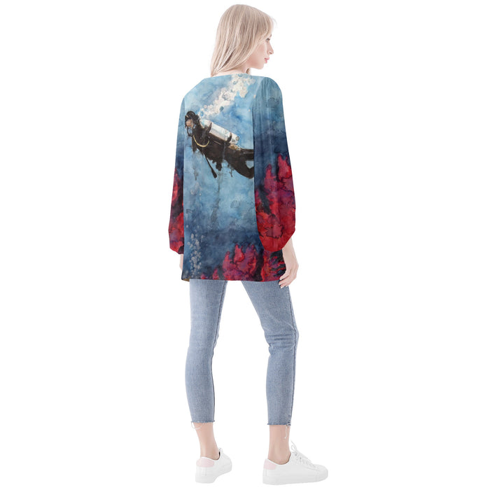 Scuba Diving Long Sleeve Blouse