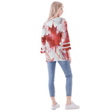 Canadian Flag Puff Sleeve Blouse