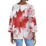 Canadian Flag Puff Sleeve Blouse