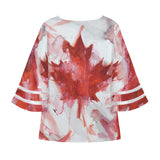 Canadian Flag Puff Sleeve Blouse