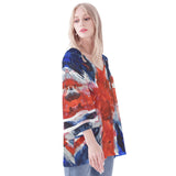 Union Jack Flag Puff Sleeve Blouse