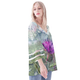 Scottish Thistle Puff Sleeve Blouse