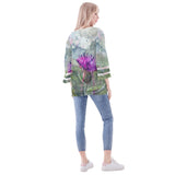 Scottish Thistle Puff Sleeve Blouse