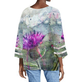Scottish Thistle Puff Sleeve Blouse