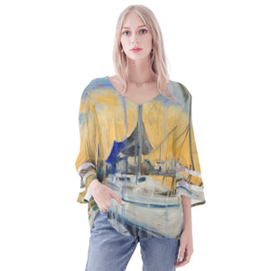 Sailboat Puff Sleeve Blouse