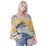 sailboat puff sleeve blouse