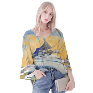 Sailboat Puff Sleeve Blouse