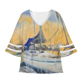 Sailboat Puff Sleeve Blouse
