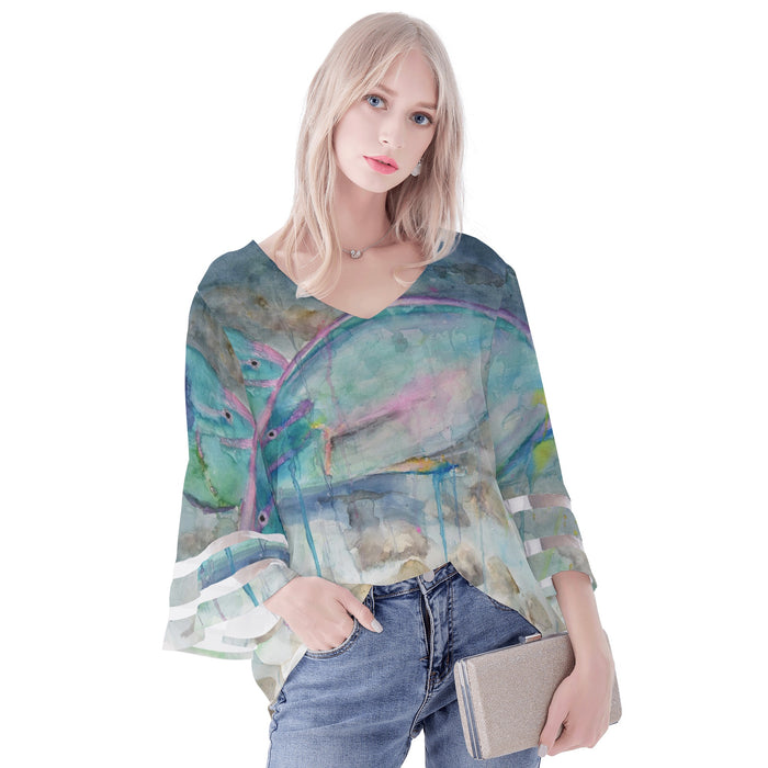 Parrotfish Puff Sleeve Blouse