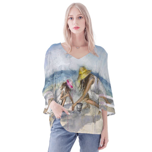 Sea Shelling Puff Sleeve Blouse
