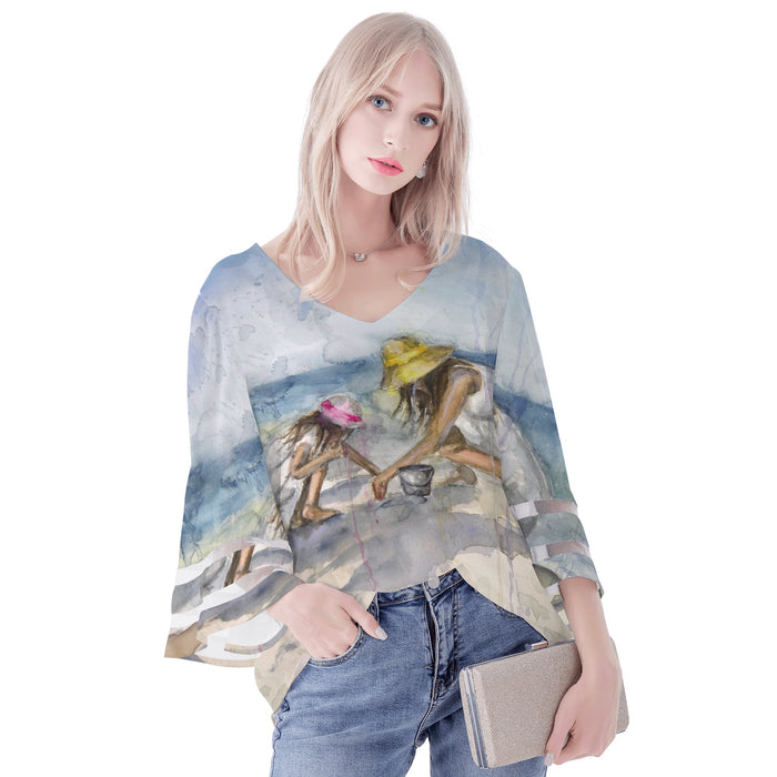 Sea Shelling Puff Sleeve Blouse