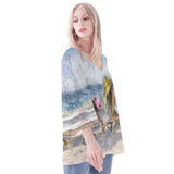 Sea Shelling Puff Sleeve Blouse