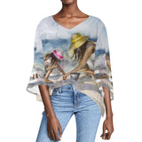 Sea Shelling Puff Sleeve Blouse