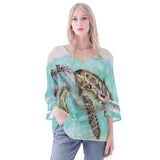 Sea Turtle Puff Sleeve Blouse