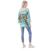 Sea Turtle Puff Sleeve Blouse