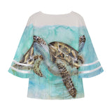 Sea Turtle Puff Sleeve Blouse