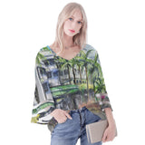 south beach miami puff sleeve blouse