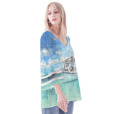 Boating Puff Sleeve Blouse