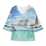 Boating Puff Sleeve Blouse