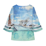 Boating Puff Sleeve Blouse