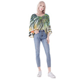 Sunset Palms Puff Sleeve Blouse