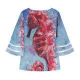Seahorse Puff Sleeve Blouse