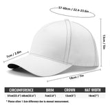 Caribbean baseball hat - dimensions